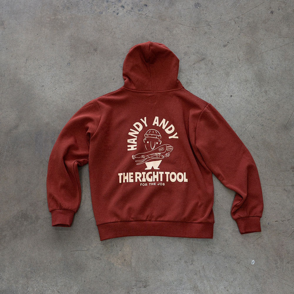 Handy Andy Hoodie - Burgundy